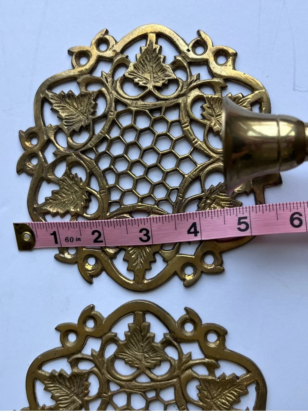 Vintage Brass Wall Sconces Candle Holder Set